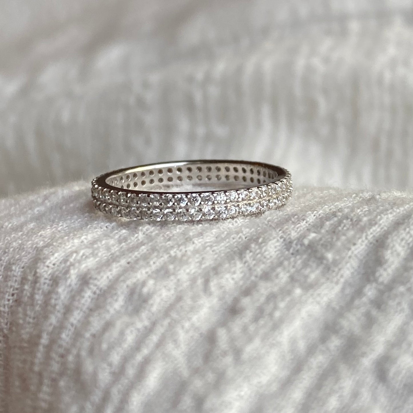 The Pavé Band Sterling Silver Ring