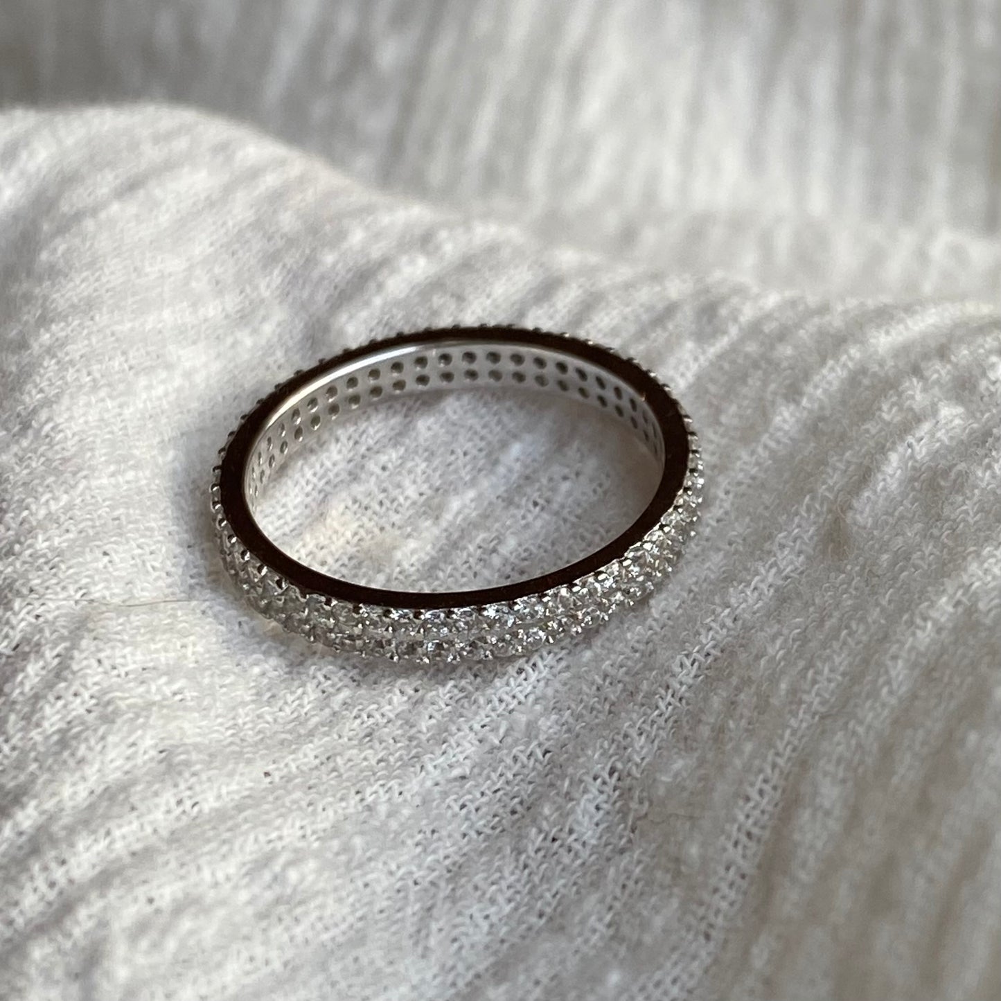 The Pavé Band Sterling Silver Ring